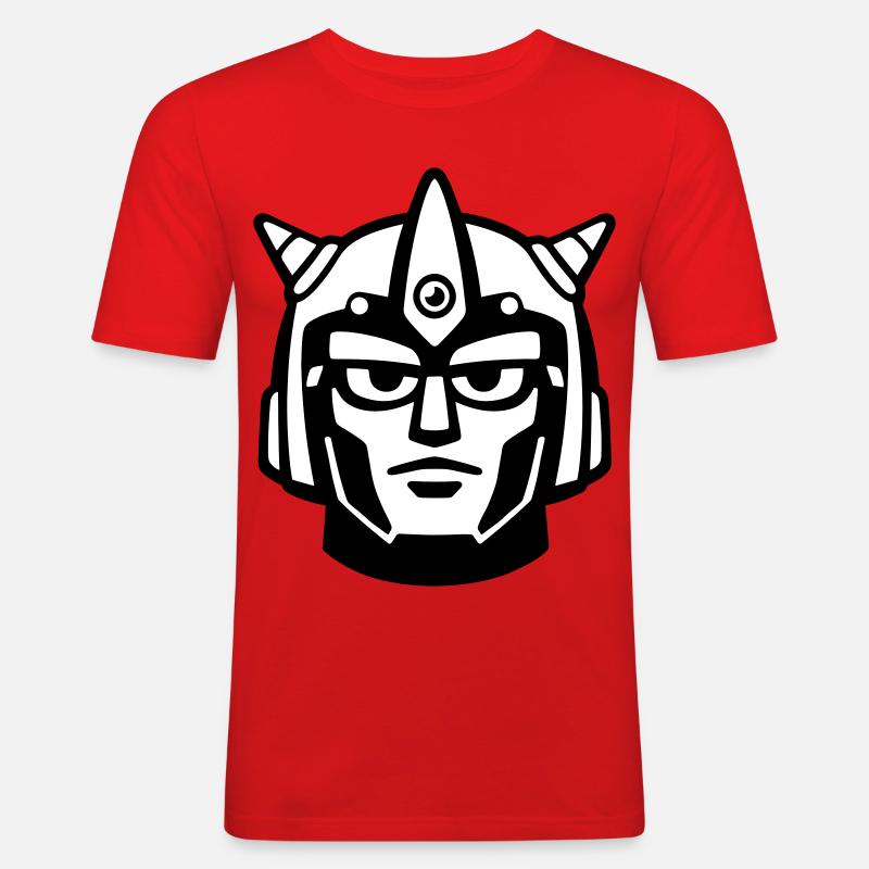 Casque de visage robot Doomforge - T-shirt près du corps Homme - rouge