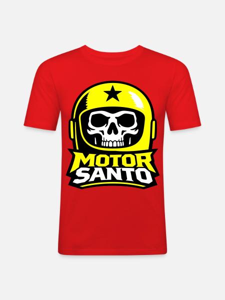 Motor Santo Skull Logo - Men's Slim Fit T-Shirt - red