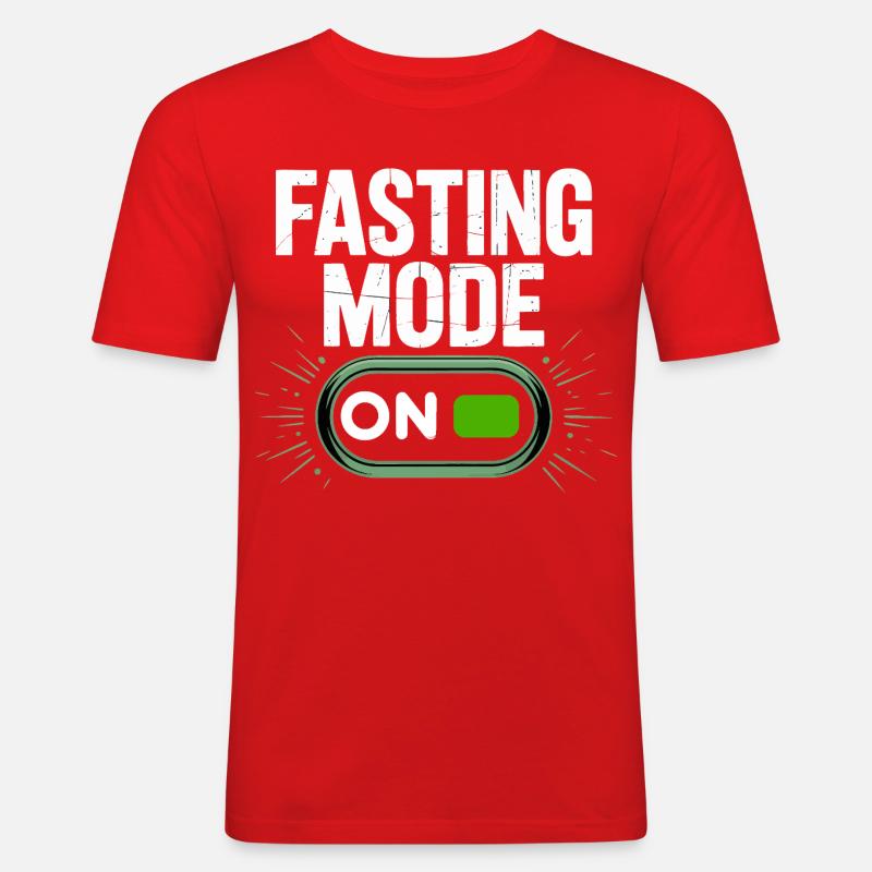 Fasting Mode ON Switch Design - Men's Slim Fit T-Shirt - red