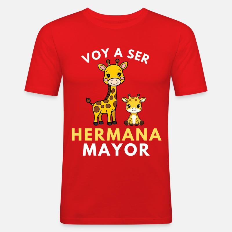 Ich werde eine große Schwester - Männer Slim Fit T-Shirt - Rot