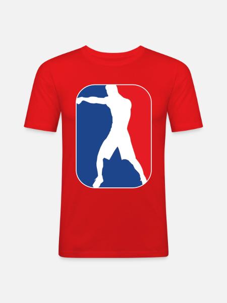 boxing_silhouette mma kampfsport - Männer Slim Fit T-Shirt - Rot