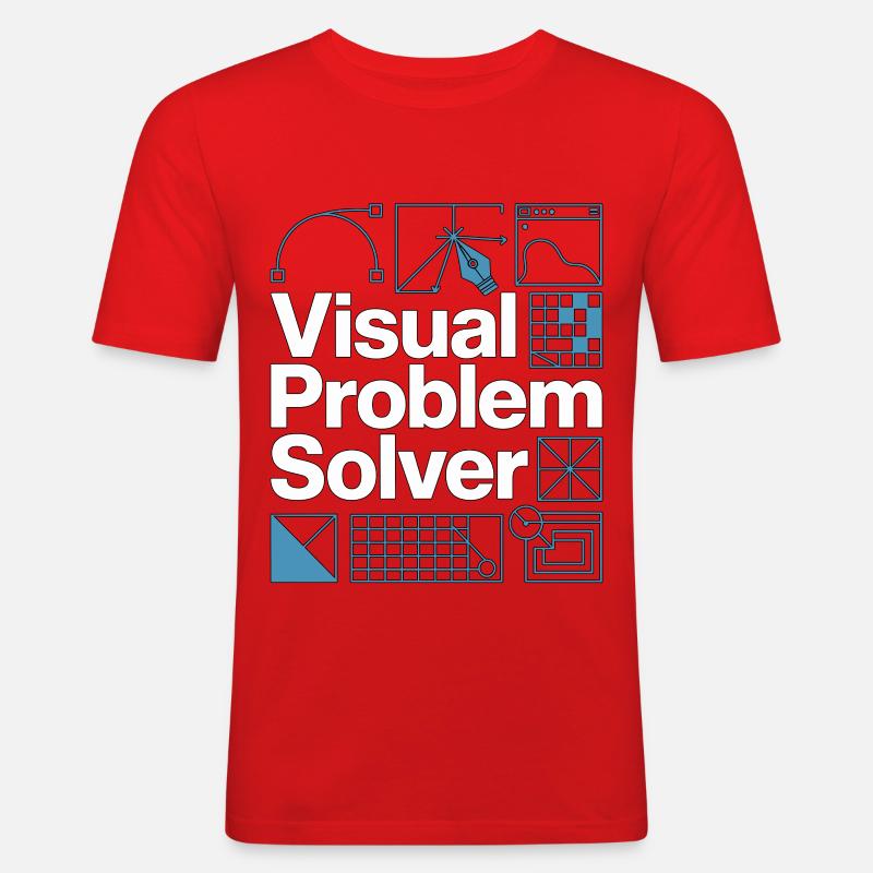 Graphic Designer Visual Problem Creative Designer - Männer Slim Fit T-Shirt - Rot
