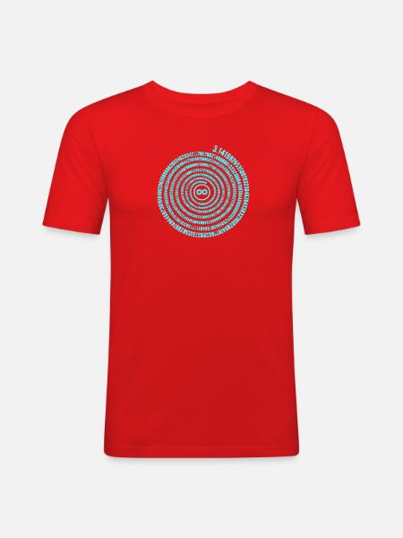 Irrational Number Pi Symbol Infinity Helix - Men's Slim Fit T-Shirt - red