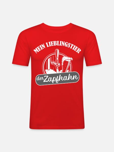 Mein Lieblingszapfhahn - Männer Slim Fit T-Shirt - Rot