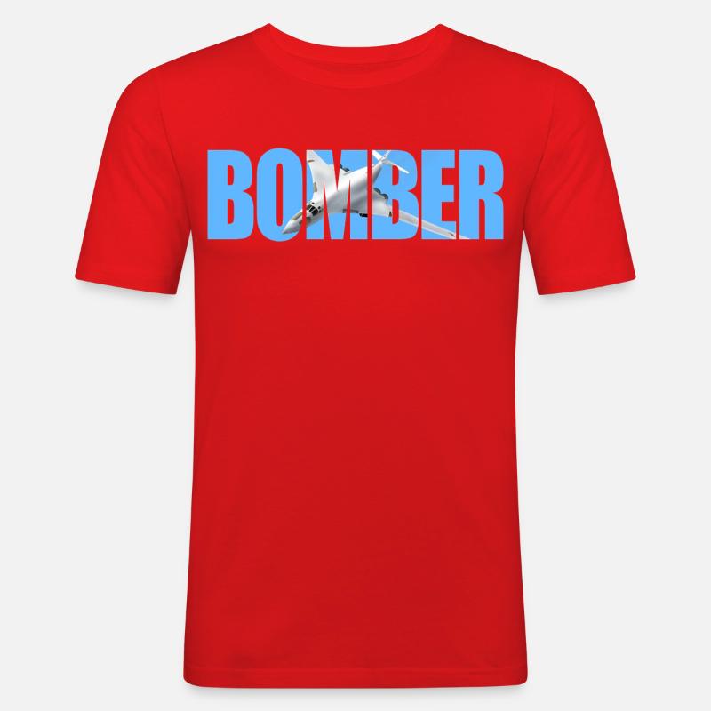 Blouson aviateur Tu-160 - T-shirt près du corps Homme - rouge