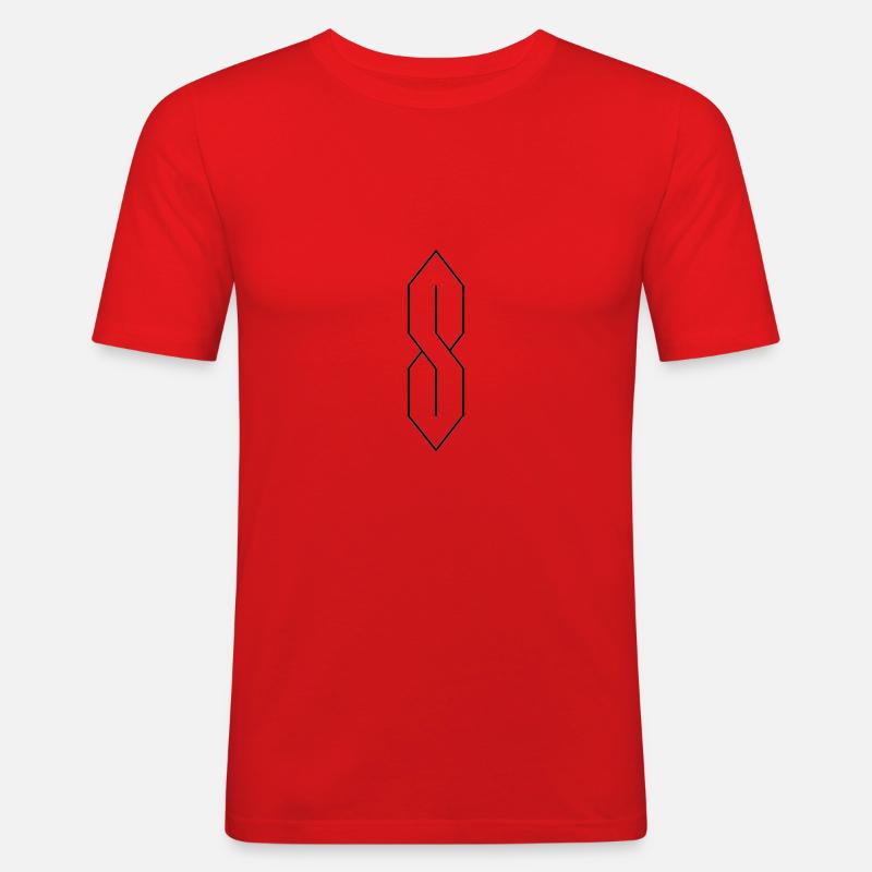 S oder 8 - Männer Slim Fit T-Shirt - Rot