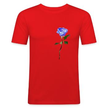Rose abstract blue - Men's Slim Fit T-Shirt - red - Front - Jaron (178cm)