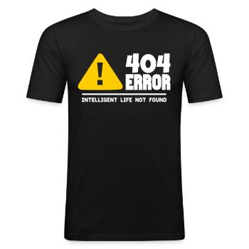 Computer and programmer geek. 404 Errors - Men's Slim Fit T-Shirt - black - Front - Nik (191cm)