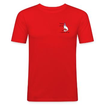 Cat with Purple Magic Hat - Men's Slim Fit T-Shirt - red - Front - Jaron (178cm)