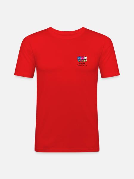 bunte winkekatzen Maneki neko - Männer Slim Fit T-Shirt - Rot