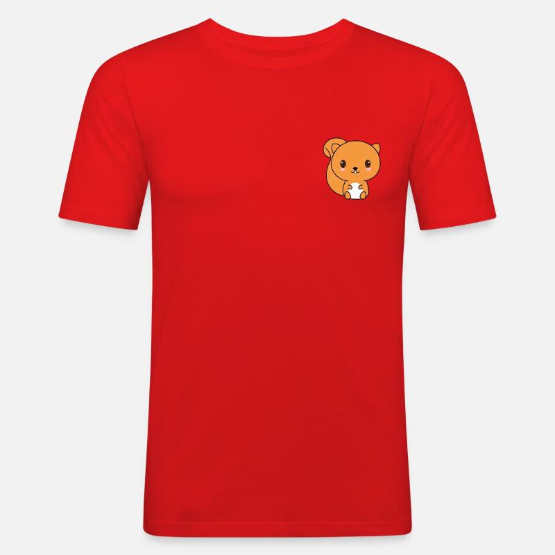 Chibi das Eichhörnchen - Männer Slim Fit T-Shirt - Rot