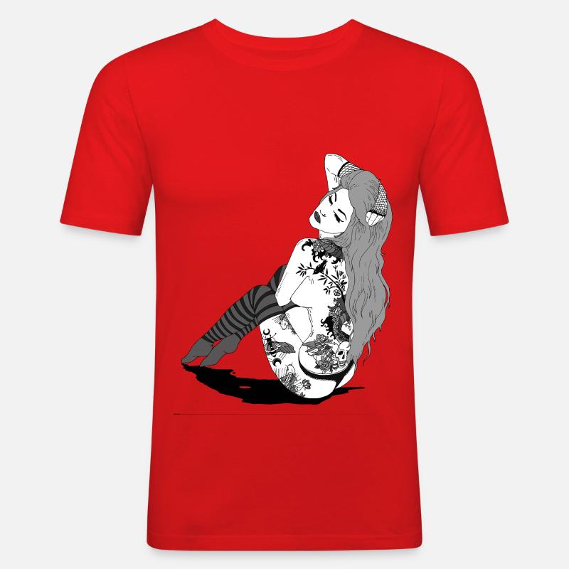 882EB5CC 391F 4E34 A595 06EB4ADAD40E - Männer Slim Fit T-Shirt - Rot