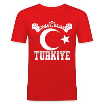 Turkiye türkei Trikot Fan EM WM Sport Jersey - Männer Slim Fit T-Shirt - Rot - Vorne - Jaron (178cm)