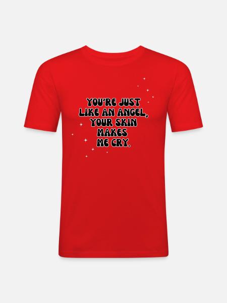 Die besten Rocksongtexte - Männer Slim Fit T-Shirt - Rot