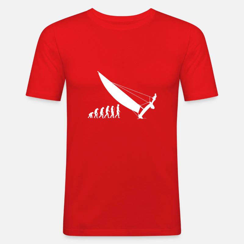 Evolution Katamaran - Männer Slim Fit T-Shirt - Rot