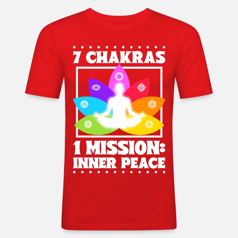 7 Chakren – Innerer Frieden - Männer Slim Fit T-Shirt - Rot
