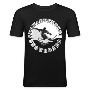 Schnee Abenteuer Snowboard Snowboarder - Männer Slim Fit T-Shirt - Schwarz - Vorne - Nik (191cm)