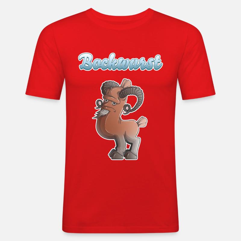 Bockwurst - Männer Slim Fit T-Shirt - Rot