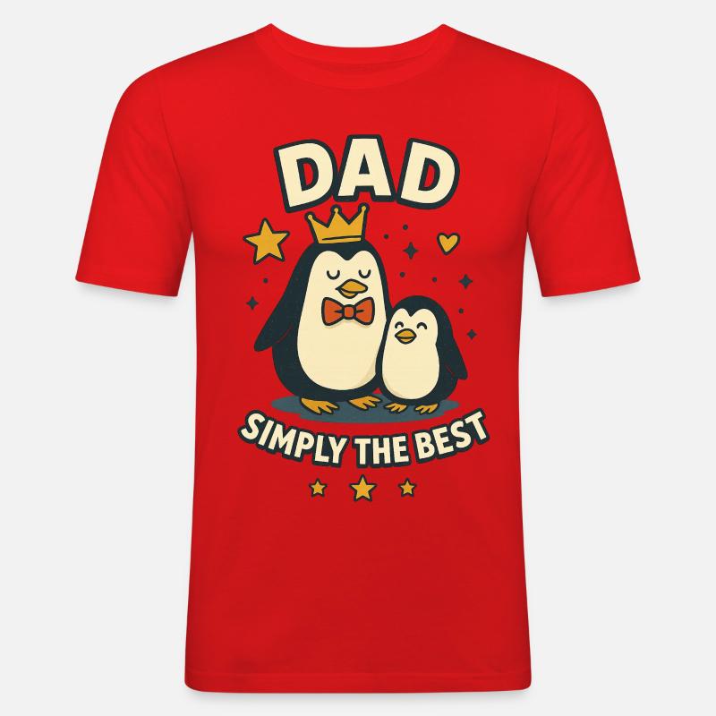 Papa, einfach der Beste - Männer Slim Fit T-Shirt - Rot