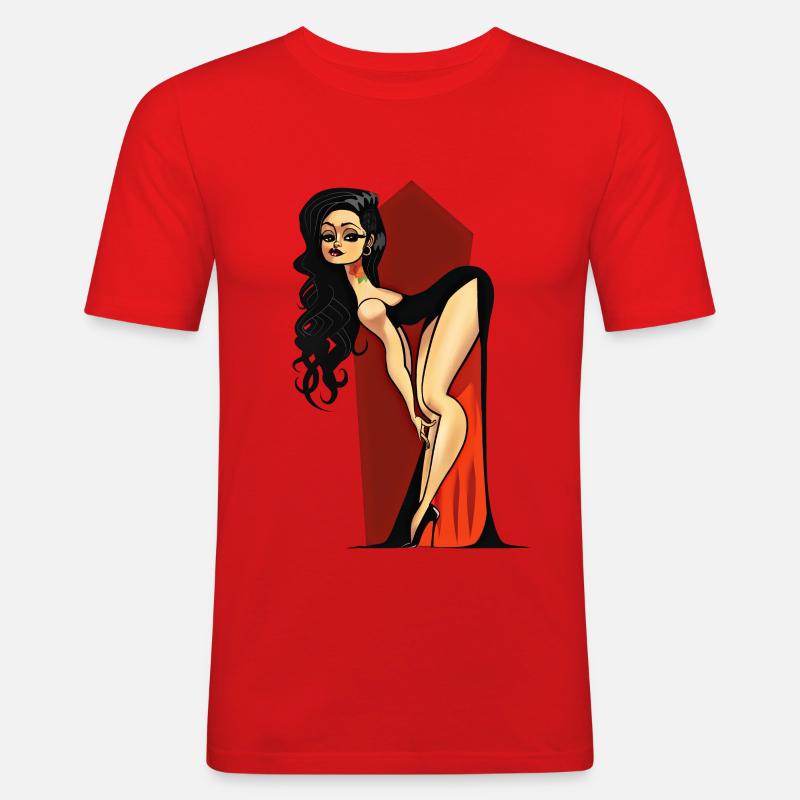 Vampire Pin-up - Men's Slim Fit T-Shirt - red