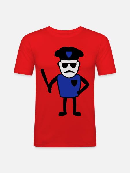 Policeman with truncheon - Men's Slim Fit T-Shirt - red