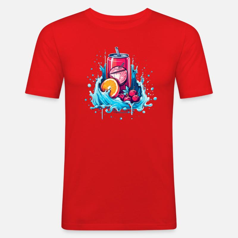 Cherry Soft Drink Gift - Men's Slim Fit T-Shirt - red