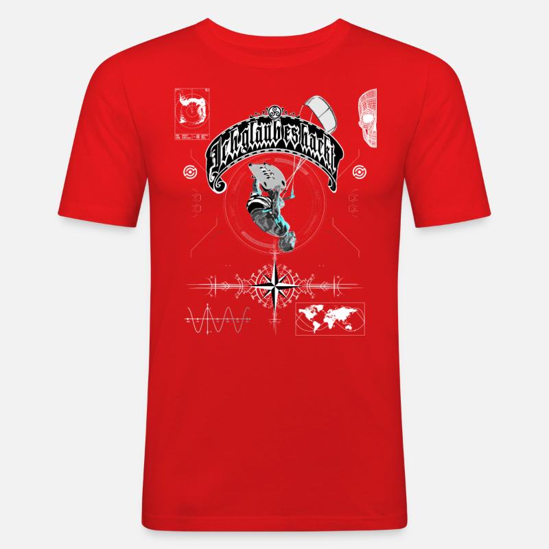 I think it's hacking kiters - Men's Slim Fit T-Shirt - red