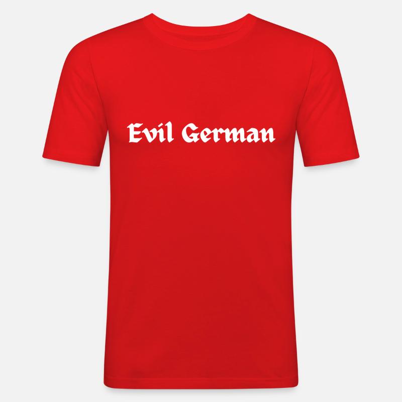 Evil German - Männer Slim Fit T-Shirt - Rot