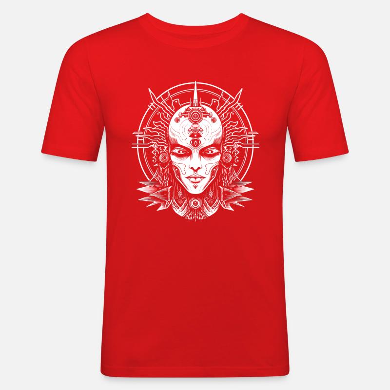 Space Age - Männer Slim Fit T-Shirt - Rot