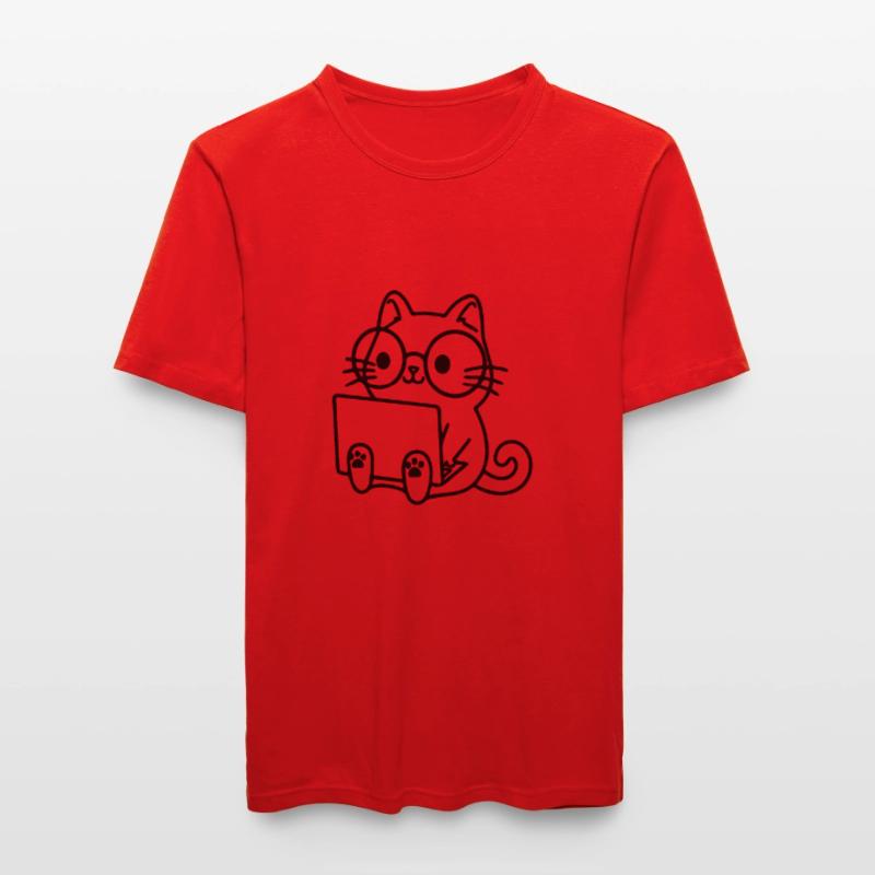 Programmierer Coding Nerd Katze Männer Slim Fit T-Shirt