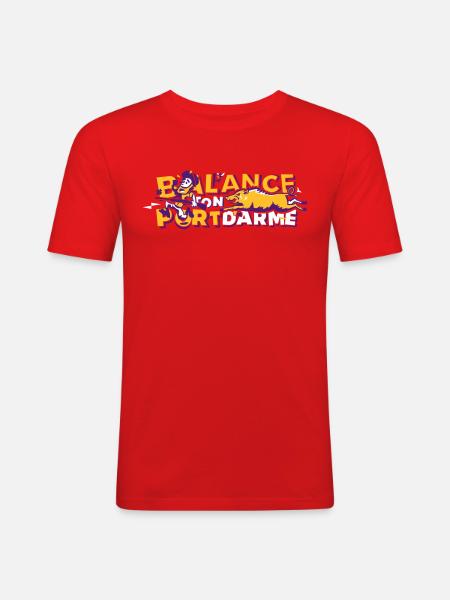 Wild Boar vs. Hunter - Men's Slim Fit T-Shirt - red