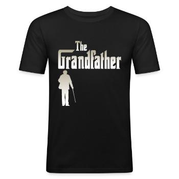 The Grandfather Funny Cool T Shirt - Men's Slim Fit T-Shirt - black - Front - Nik (191cm)