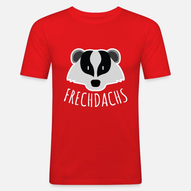 Frechdachs Tier Geschenkidee - Männer Slim Fit T-Shirt - Rot