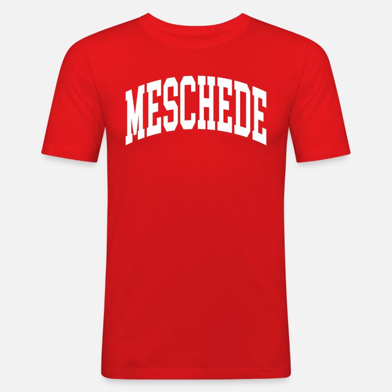 Meschede - Männer Slim Fit T-Shirt - Rot