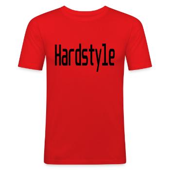 Hardstyle - Männer Slim Fit T-Shirt - Rot - Vorne - Jaron (178cm)