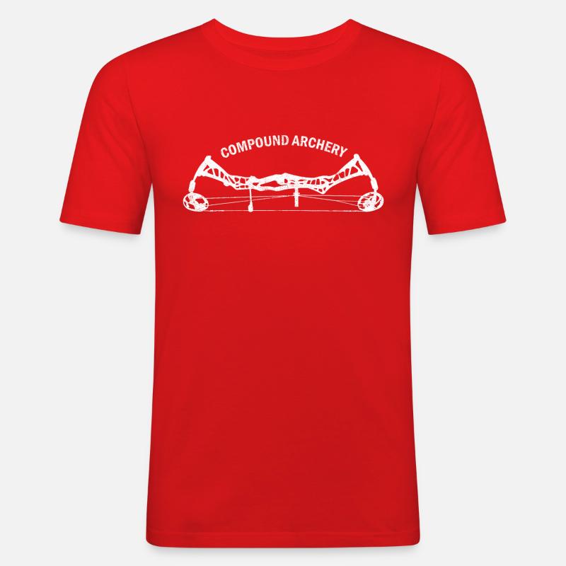 Compound Bogensport - Männer Slim Fit T-Shirt - Rot