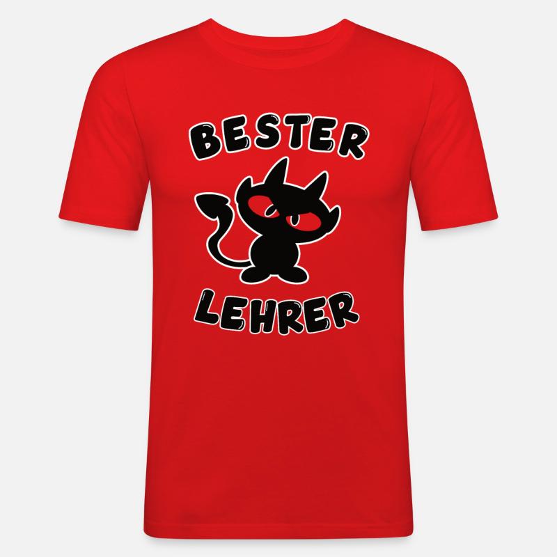 cooles bester Lehrer Design - Männer Slim Fit T-Shirt - Rot