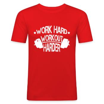 Motivation Training Spruch - Männer Slim Fit T-Shirt - Rot - Vorne - Jaron (178cm)