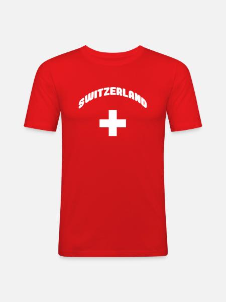 Schweiz - Männer Slim Fit T-Shirt - Rot