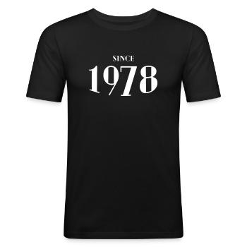 Funny Birthday Since 1978 - Men's Slim Fit T-Shirt - black - Front - Nik (191cm)