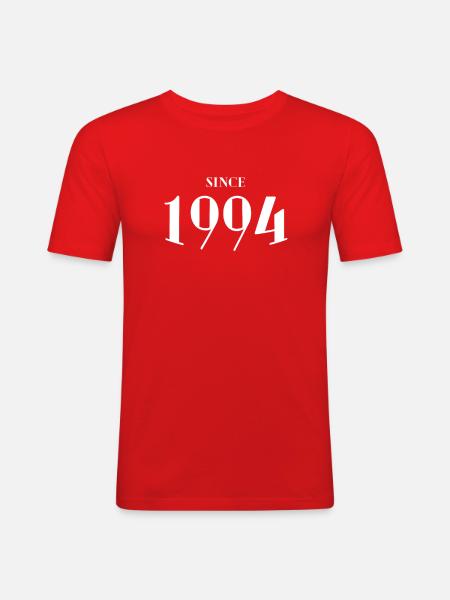 Funny Birthday Since 1994 - Men's Slim Fit T-Shirt - red