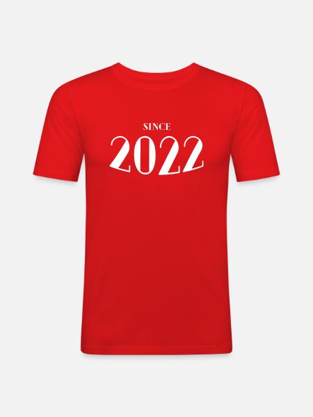 Funny Birthday Since 2022 - Men's Slim Fit T-Shirt - red