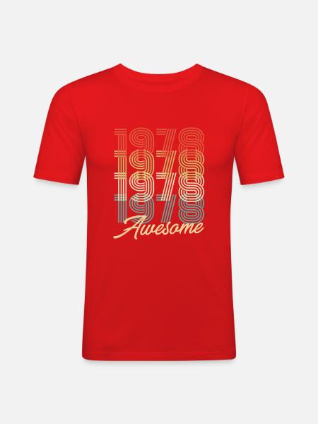 Funny Birthday Awesome 1978 - Men's Slim Fit T-Shirt - red