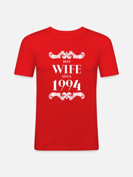 Best Wife Since 1994 Wedding - Men's Slim Fit T-Shirt - red