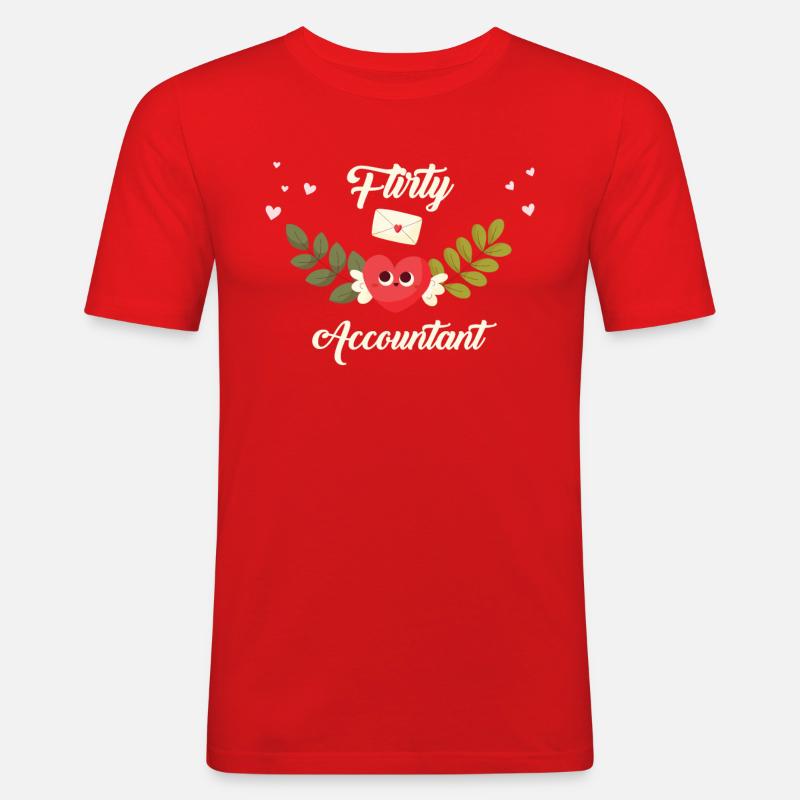Flirty Buchhalter - Männer Slim Fit T-Shirt - Rot