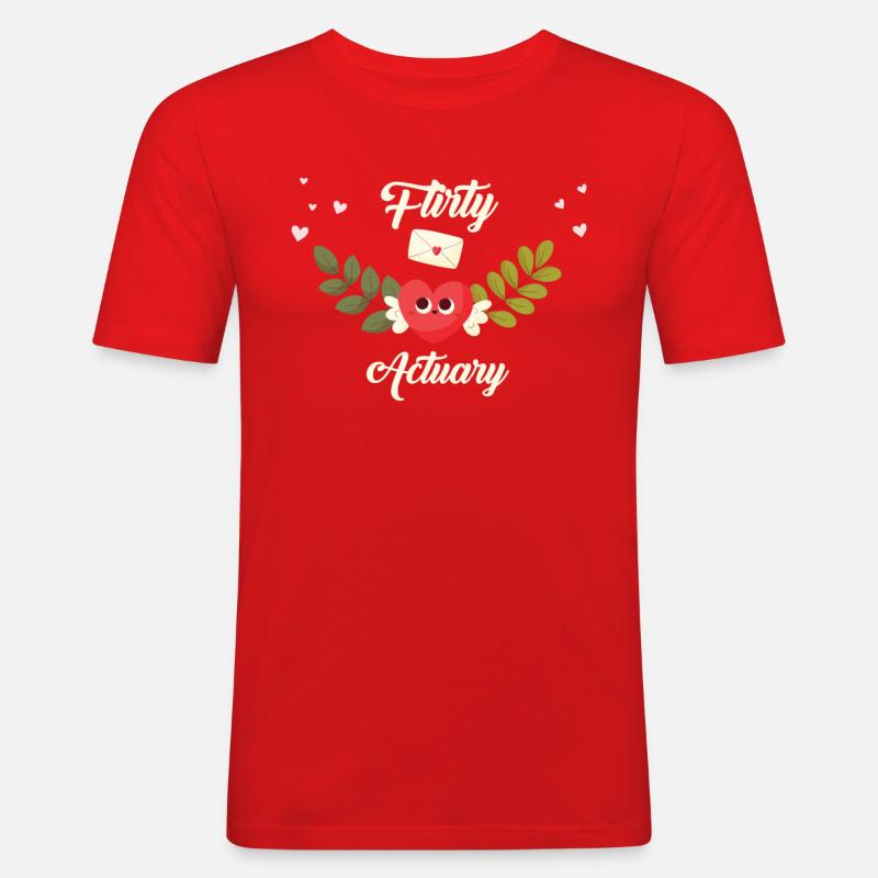 Flirty Aktuar - Männer Slim Fit T-Shirt - Rot