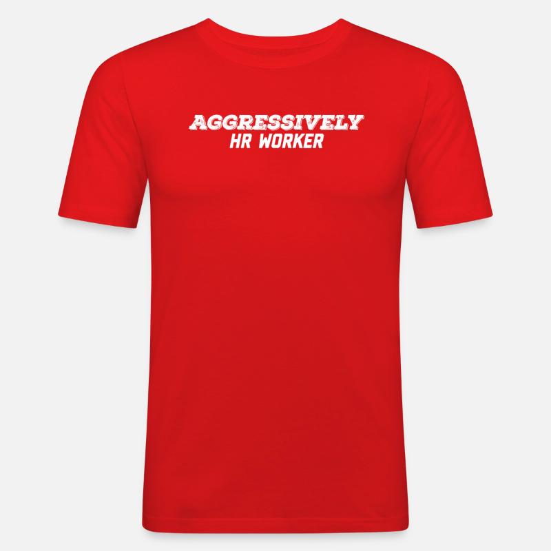 Aggressiver HR-Mitarbeiter - Männer Slim Fit T-Shirt - Rot