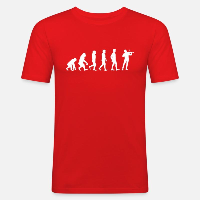 Évolution du violon - T-shirt près du corps Homme - rouge