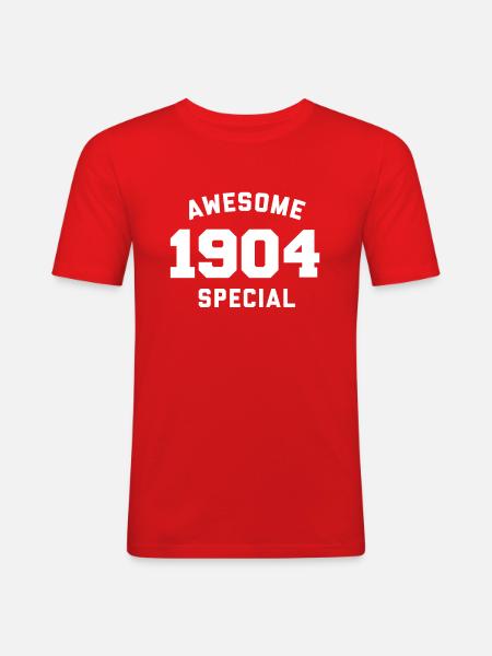 Funny Birthday Awesome Special 1904 - Men's Slim Fit T-Shirt - red