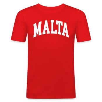 Malta - Männer Slim Fit T-Shirt - Rot - Vorne - Jaron (178cm)